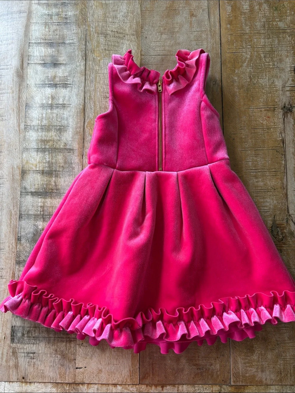Genuine Kids Girls Ruffled Velvet Party Dress 2t